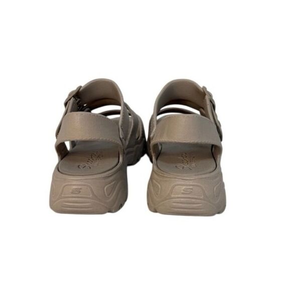 Skechers |  Luxe Foam D'lites 2.0 Beach Sandals Women's Taupe | 11 - Picture 2 of 9